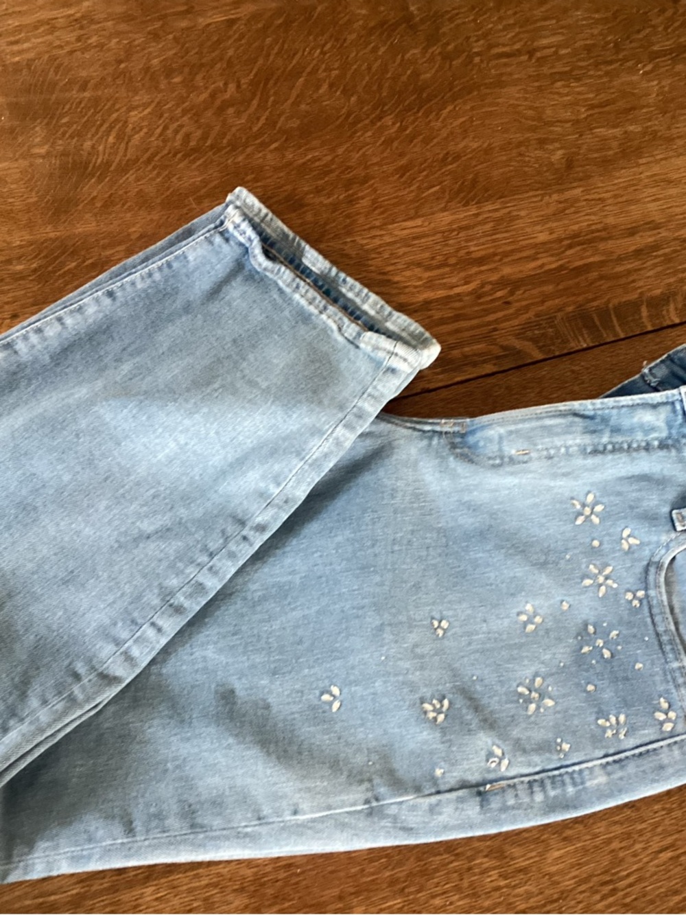 Old Navy Light Blue High Rise Jeans with “diamond” embellishments